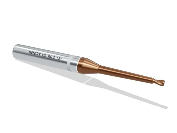 2-flute torus end mill with reinforced tapered neck